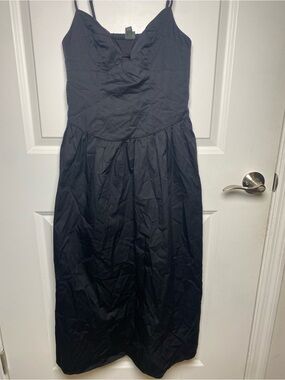 Black Spaghetti Strap Midi Dress